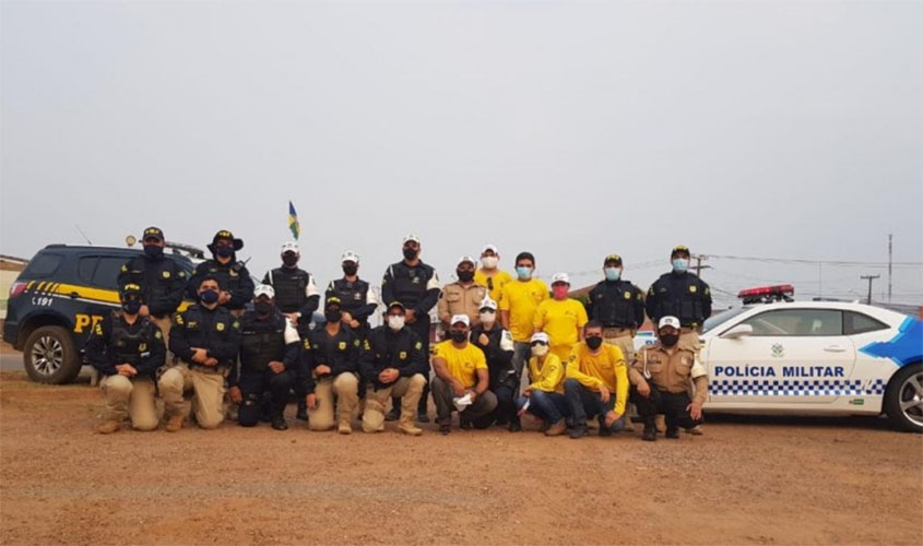PRF, em ação conjunta com PM, DETRAN e SEMTRAN, participa da abertura da Semana Nacional do Trânsito no estado de Rondônia