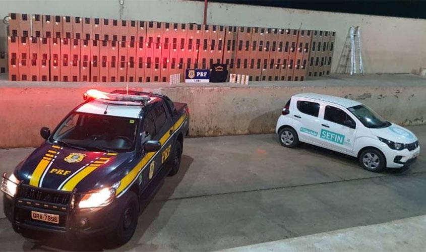 PRF e auditores da Sefin apreendem carga milionária de cigarros que ia de São Paulo para Porto Velho