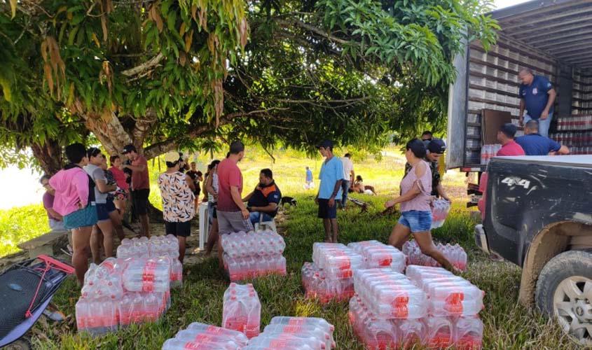 Defesa Civil Municipal entrega mais de 10 mil litros de água potável a famílias e escolas do baixo Madeira