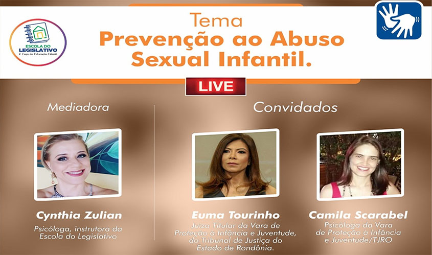 Abuso Sexual Infantil é tema da live da Escola do Legislativo
