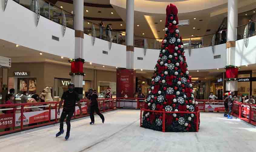 Porto Velho Shopping: pista de patinação no gelo já está aberta ao público
