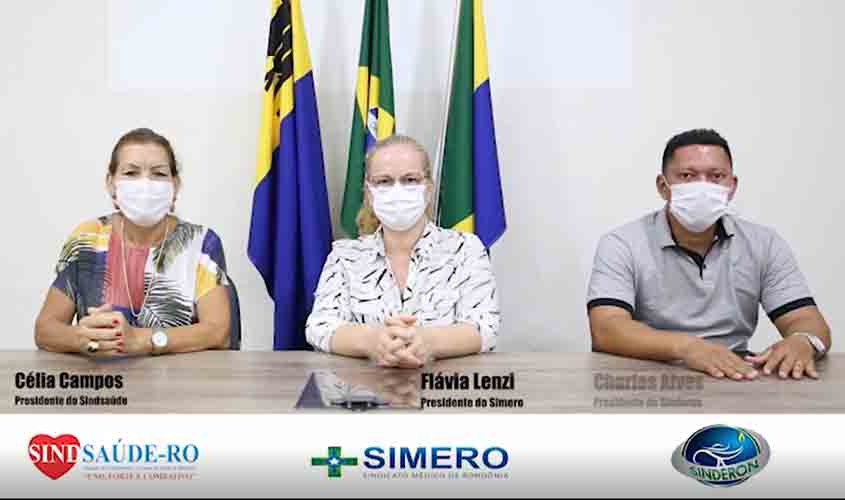Simero e demais sindicatos de saúde gravam vídeo ressaltando compromisso com servidores durante crise com o governo