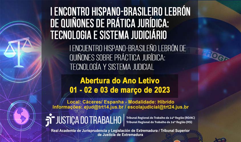 Escola Judicial do TRT-14 celebra acordo com academia de jurisprudência da Espanha