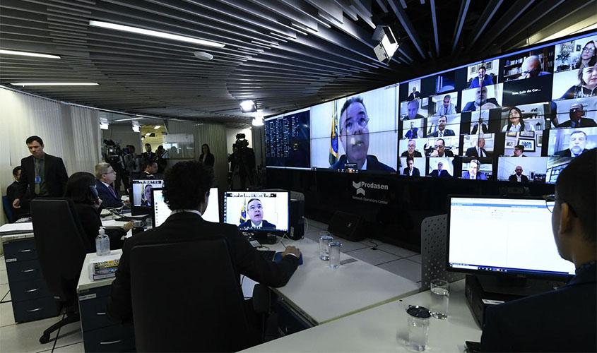 Em sessão virtual inédita, Senado aprova decreto de calamidade pública