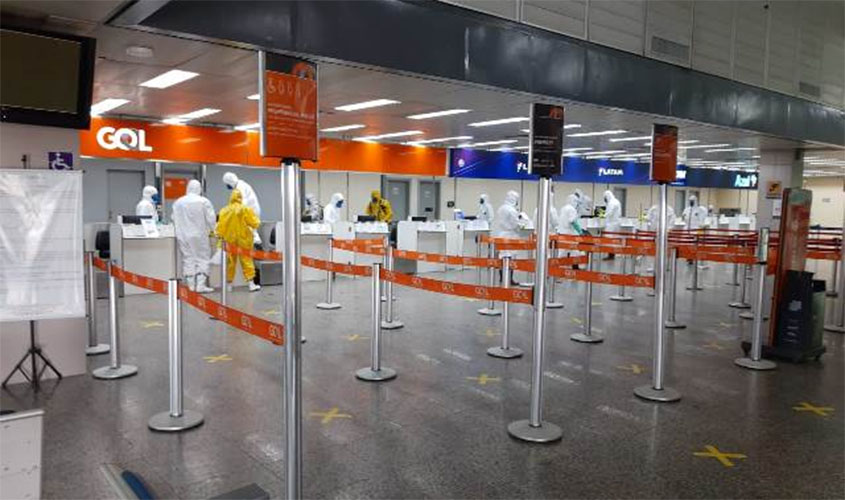 Aeroporto Internacional de Porto Velho é desinfetado contra o coronavírus