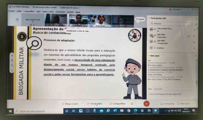 Mais de 20 instrutores de Rondônia recebem capacitação do Proerd em versão híbrida