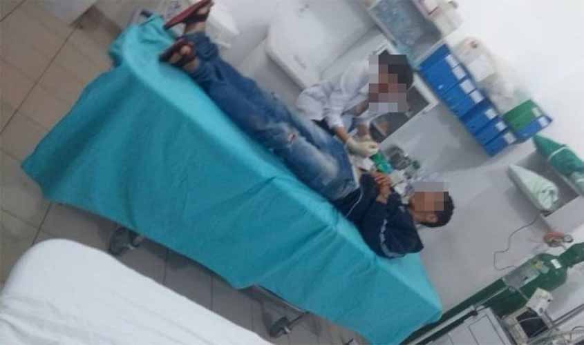 Rapaz de 18 anos tenta escapar de cerco policial, troca tiros com PMs e acaba baleado