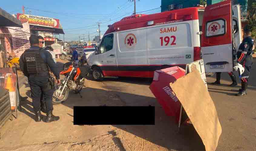 Ciclista fica em estado grave após ser atropelado por motociclista na zona sul