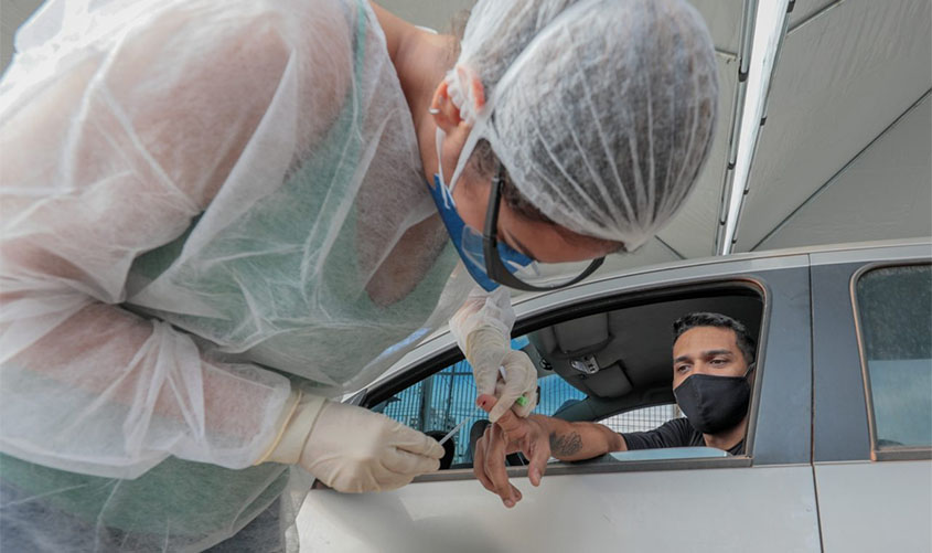 Drive thru de testagem rápida para Covid-19 acontece nesta sexta-feira, 21, em Ji-Paraná