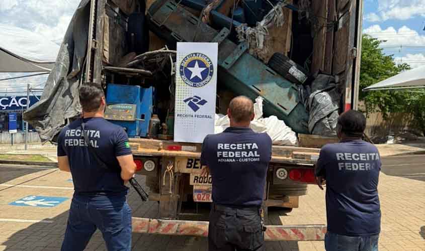 Equipe de Vigilância e Repressão da DRF Porto Velho apreende quase 1 milhão de reais em pneus