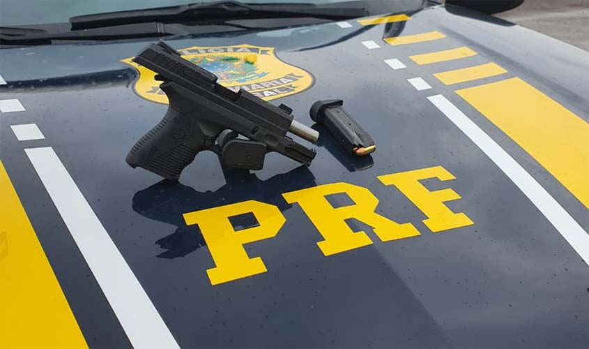 Em Porto Velho/RO, PRF apreende uma pistola calibre .380