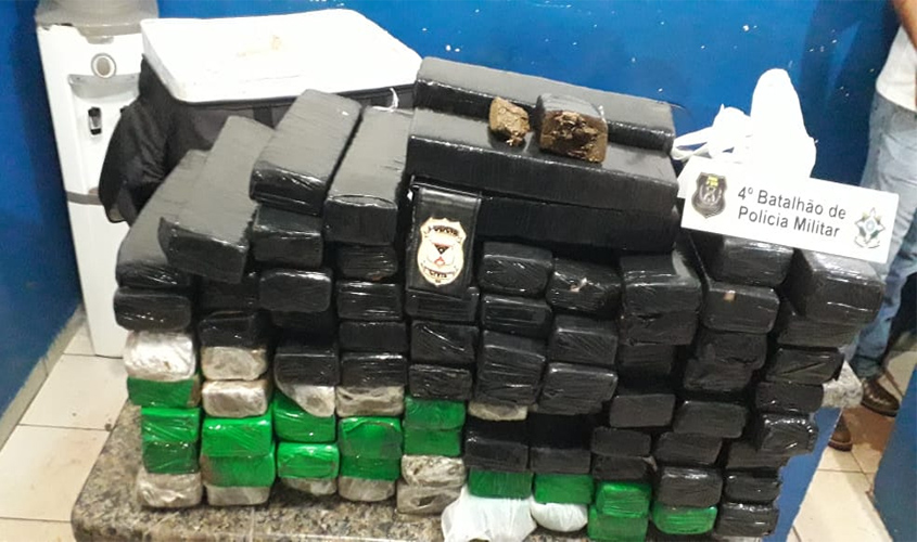 Polícia Militar e Polícia Civil apreendem 78 kg de drogas