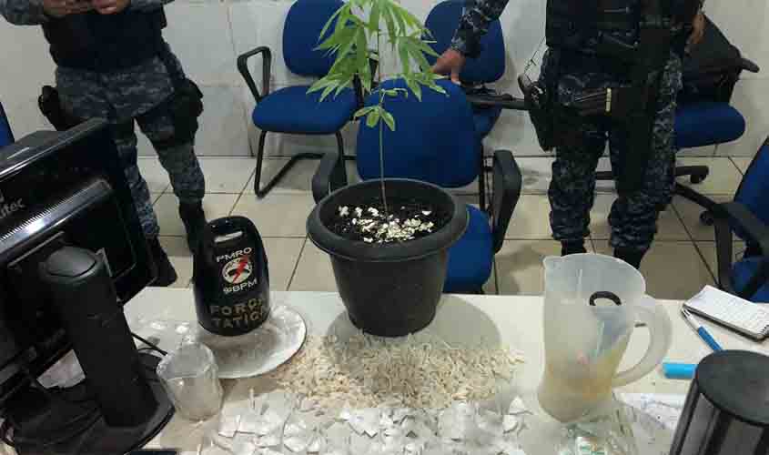 Jovem com 14 passagens pela polícia é preso com grande quantidade de drogas na zona Sul 