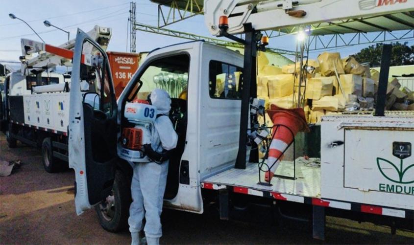Prefeitura realiza sanitização nos veículos e dependências da Emdur