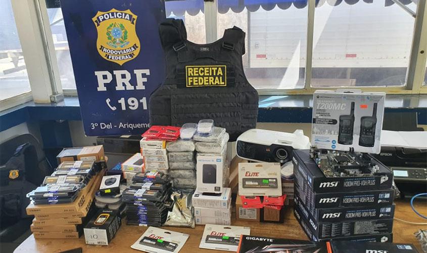 Figurinha Premiada: PRF e Receita Federal apreendem R$ 40 mil em eletrônicos