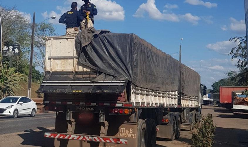 Carreta clonada e madeira ilegal: PRF/RO registra flagrantes em Ji-Paraná e Pimenta Bueno