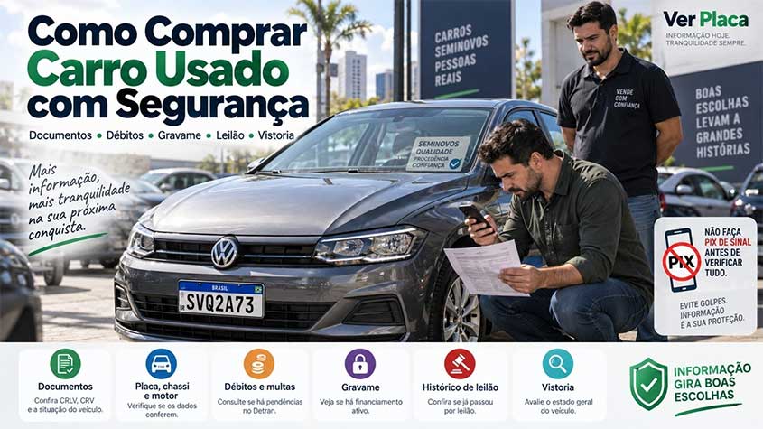 Como Comprar Carro Usado com Segurança | Ver Placa