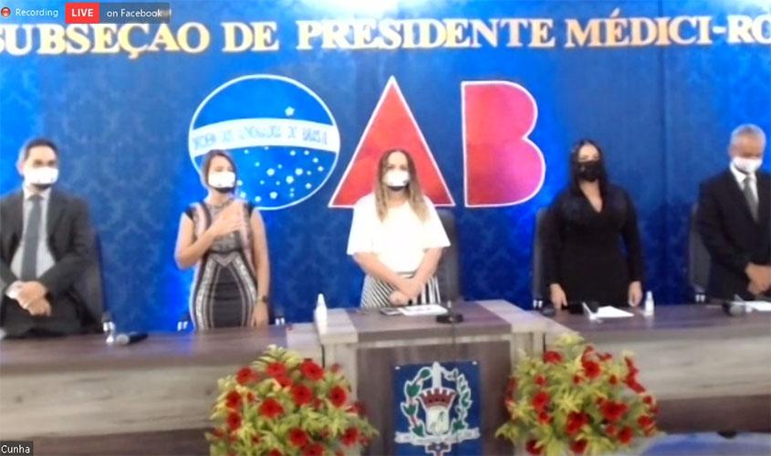 Silvia Leticia Cunha e Silva Caldas assume presidência da OAB em Presidente Médici