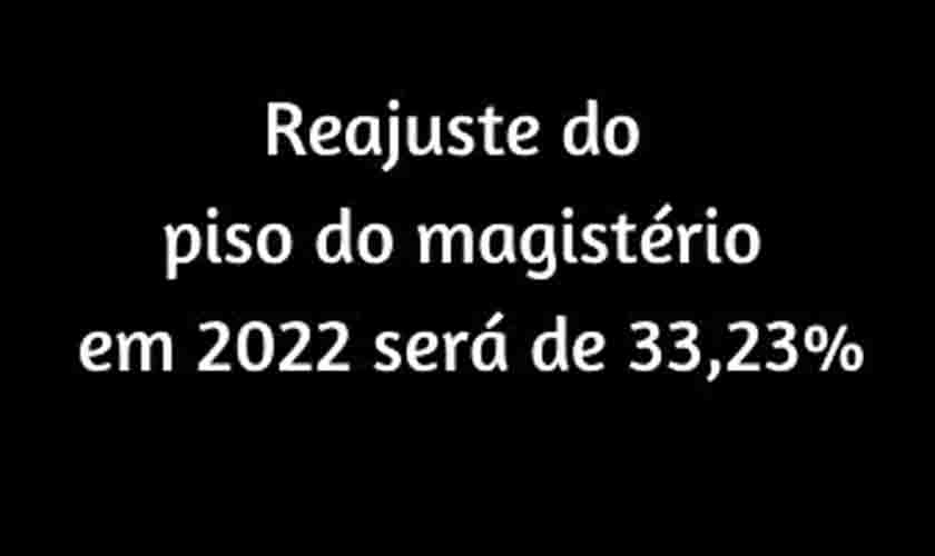 Piso do Magistério de 2022 deve ter reajuste de 33,23%