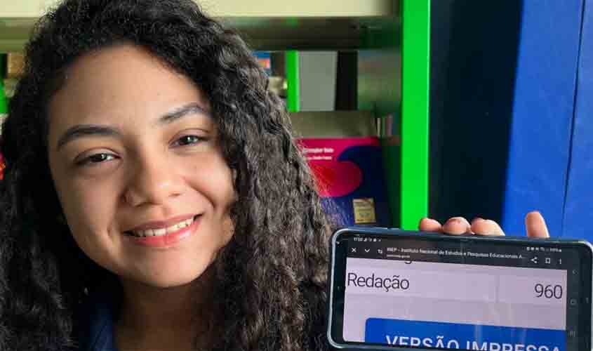 Estudante da Rede Pública de Ensino de Rondônia conquista nota 960 na redação do Enem 2024
