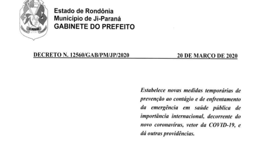 Comunicado - Decreto municipal