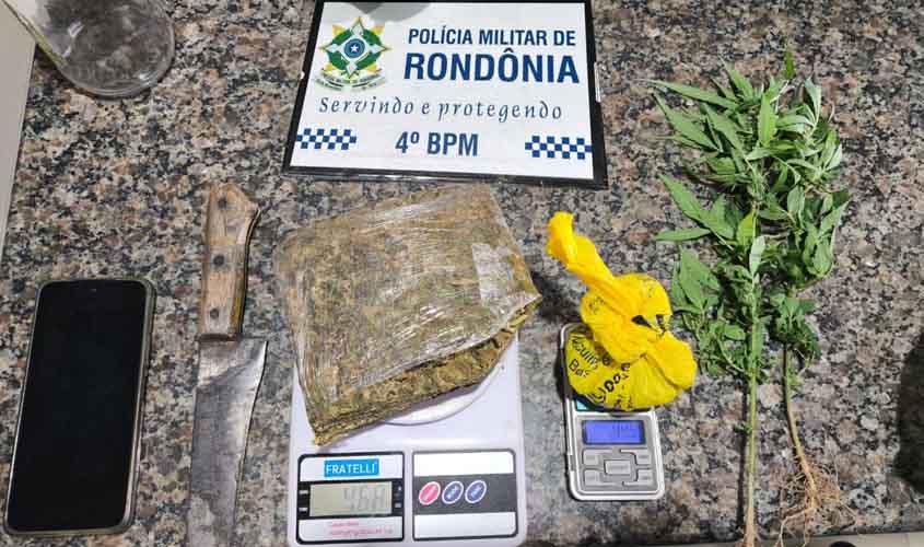 Polícia apreende drogas e pés de maconha durante diligência em Cacoal