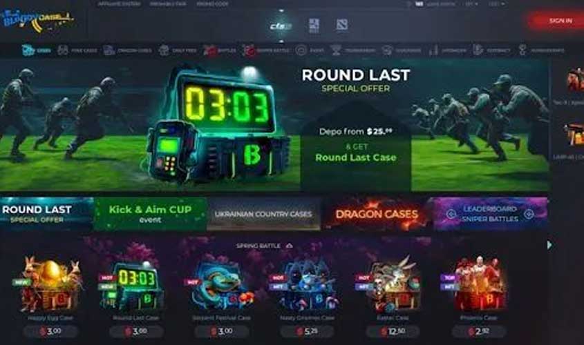 Os melhores sites para abrir caixas no CS2, com uma vasta seleção de skins