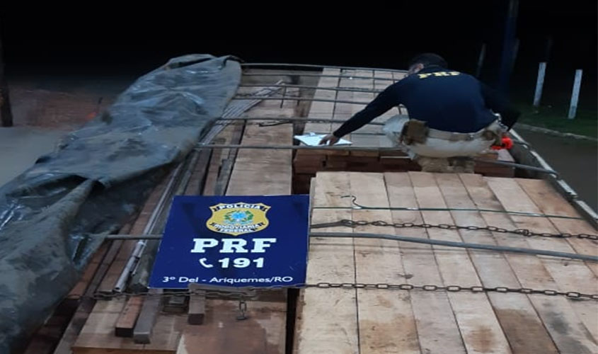 PRF apreende 36,89m³ de madeira ilegal