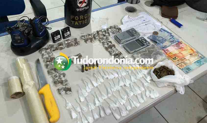 Força Tática prende trio em boca de fumo com grande quantidade de drogas na capital