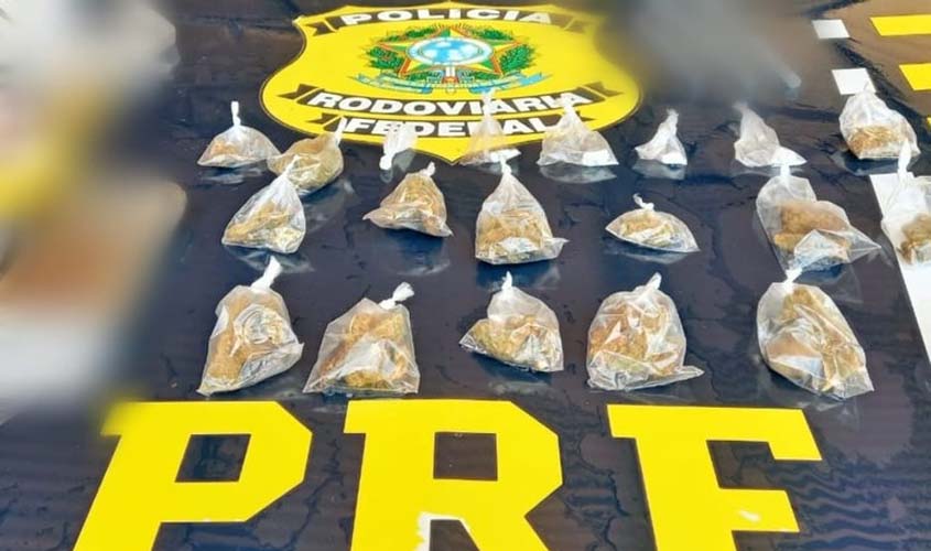 Em Ji-Paraná/RO, PRF apreende 1 Kg de Skunk