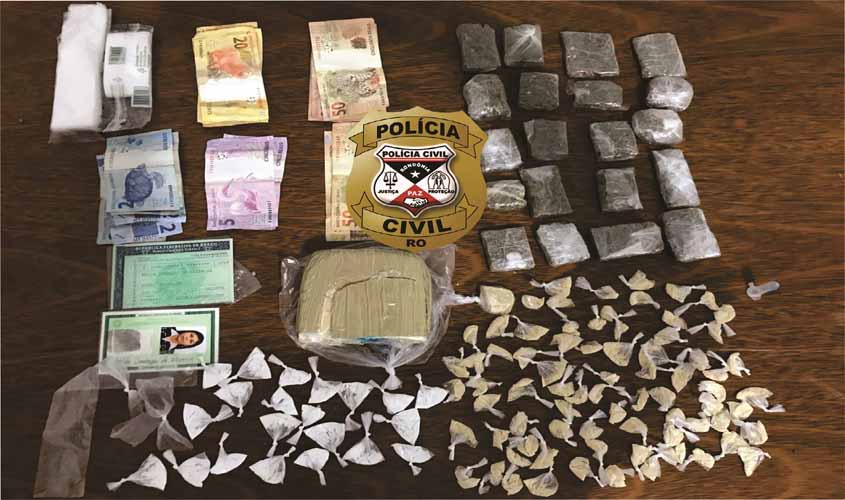 Polícia civil prende mulher e fecha boca de fumo em vila após a ponte do Rio Madeira