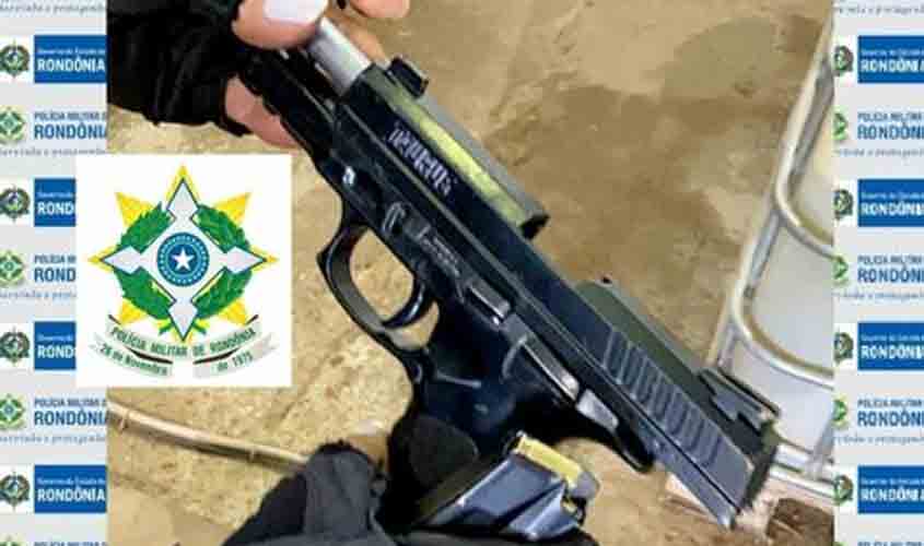 Troca de tiros e fuga acabam com foragido da justiça e arma apreendida pela Policia Militar