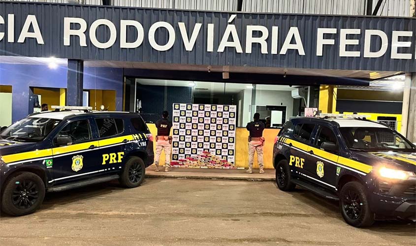 PRF em Rondônia apreende quase 80 kg de cocaína 
