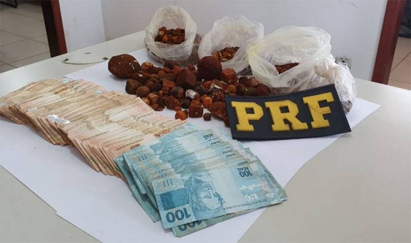 Em Porto Velho/RO, PRF identifica pedra fel transportada sem nota fiscal