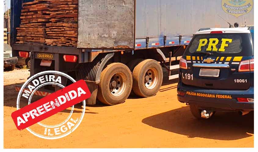 Em Rondônia, PRF identifica transportes irregulares de madeira