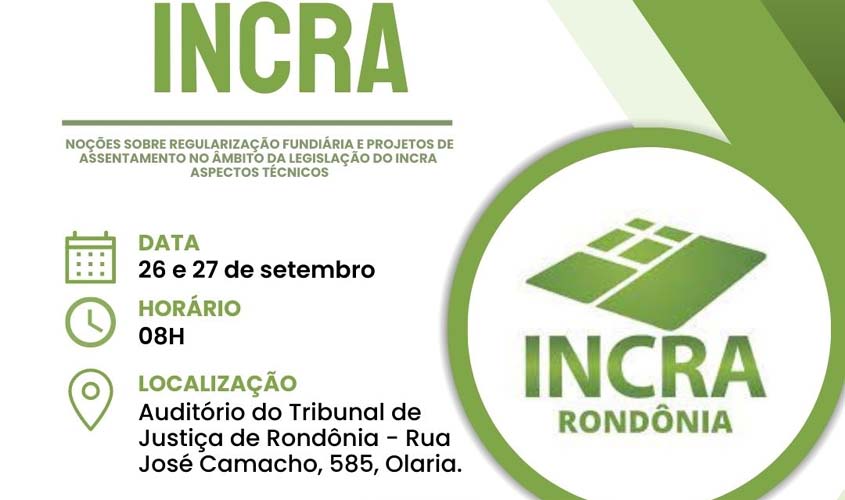 Acompanhe a programação do Seminário Incra/OAB - Evento híbrido e gratuito