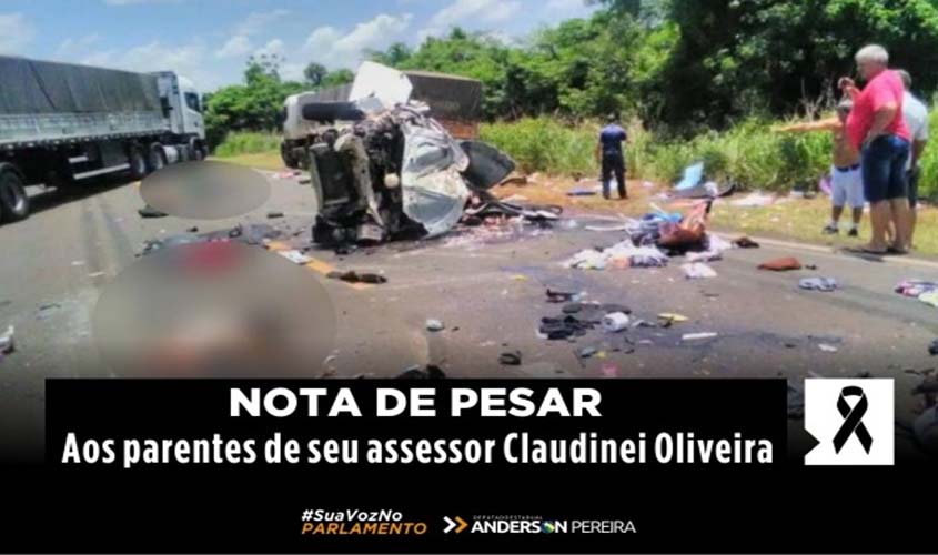 Deputado Anderson lamenta morte de parentes de assessor em acidente no Mato Grosso do Sul
