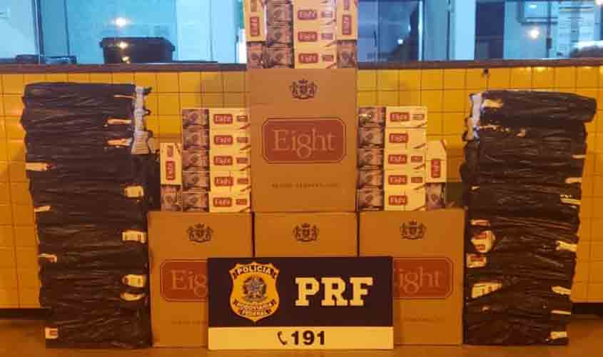 PRF apreende 9 mil maços de cigarro contrabandeados