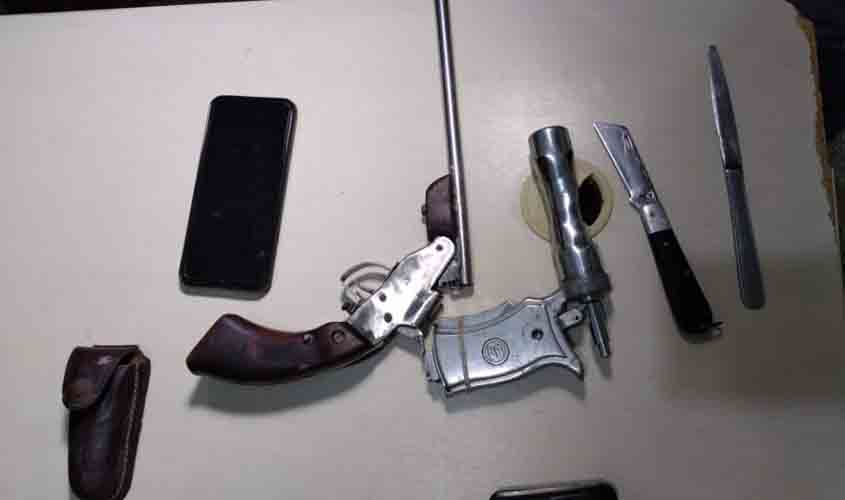 PM apreende arma de fogo de fabricação caseira e prende suspeito