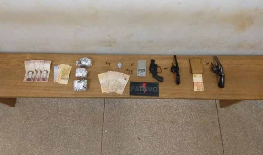 Policiais Militares apreendem armas de fogo e entorpecentes em Vilhena