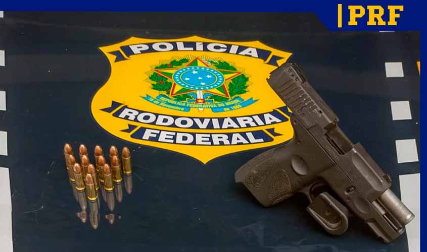 PRF apreende pistola calibre 9 mm