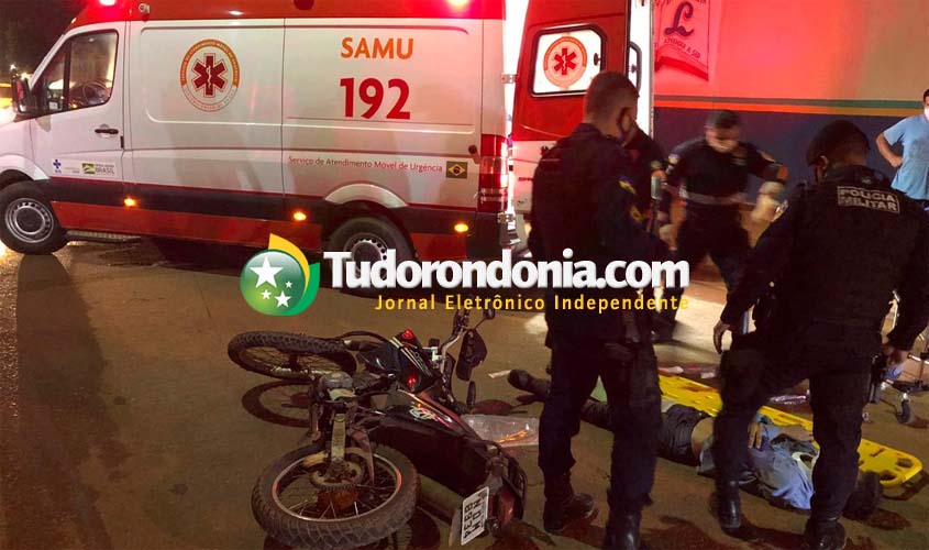 Motorista de caminhonete foge após atingir motociclista, que ficou com fratura exposta