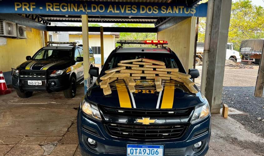 Em Pimenta Bueno/RO, PRF apreende mais de 20 KG de Maconha