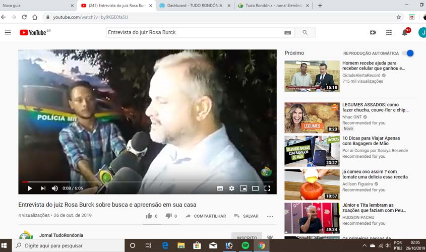 Juiz de Cacoal (RO) fala sobre operação policial de busca e apreensão em sua casa. ASSISTA