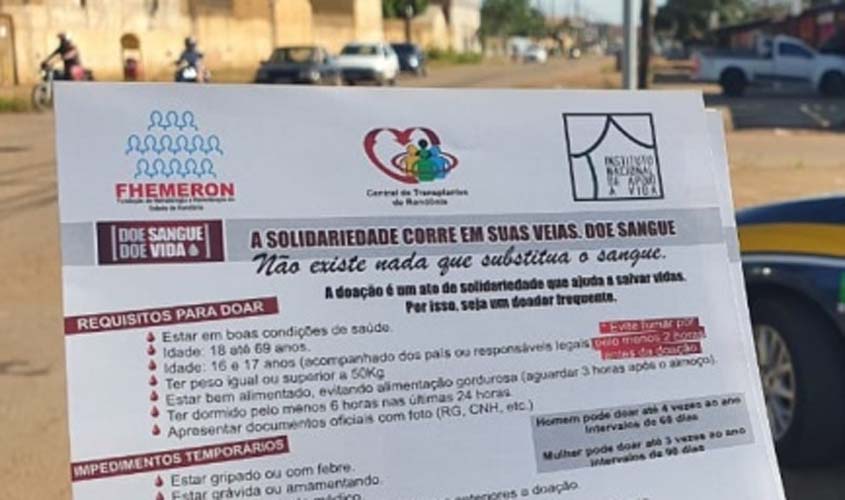 PRF, PMRO e Fhemeron realizam ação de conscientização e cadastro para doação de sangue e de medula óssea