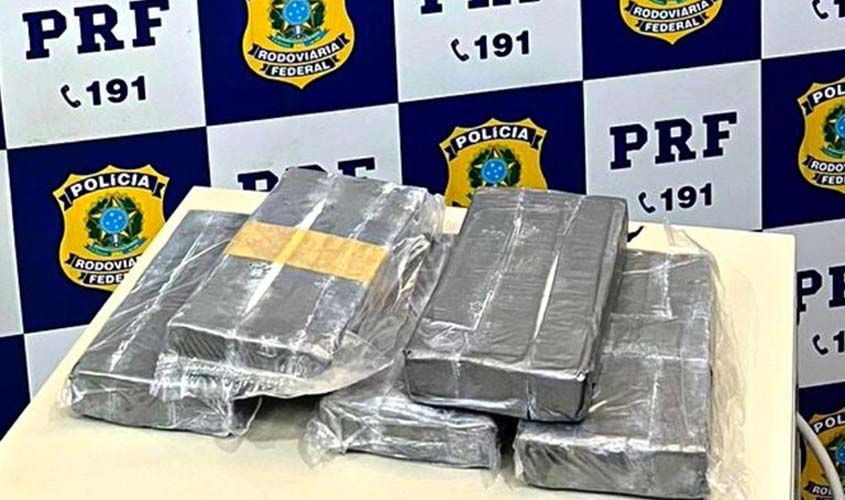 Em Ariquemes/RO, PRF apreende 5,36 Kg de cocaína