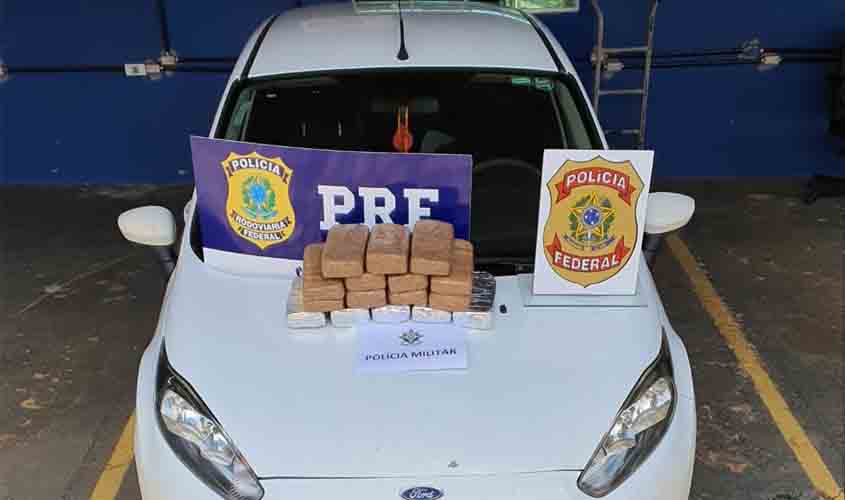 PF, PRF e PM apreendem 16 quilos de cocaína, prendem suspeitos em Vilhena e Espigão do Oeste