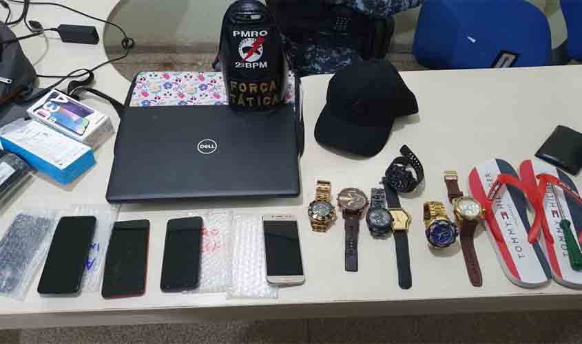PM recupera objetos furtados e prende suspeitos