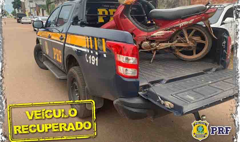 Em Porto Velho/RO, PRF recupera motocicleta roubada