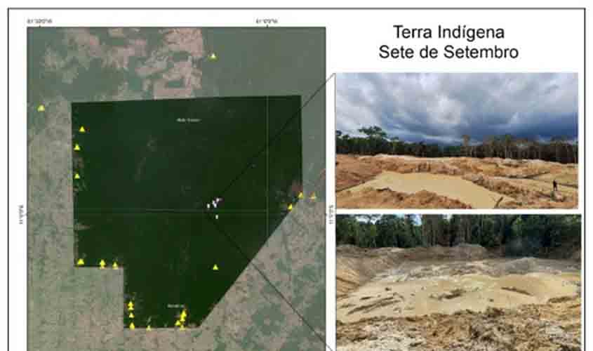 Garimpo devastou 109 campos de futebol na Terra Indígena Sete de Setembro, aponta Greenpeace Brasil